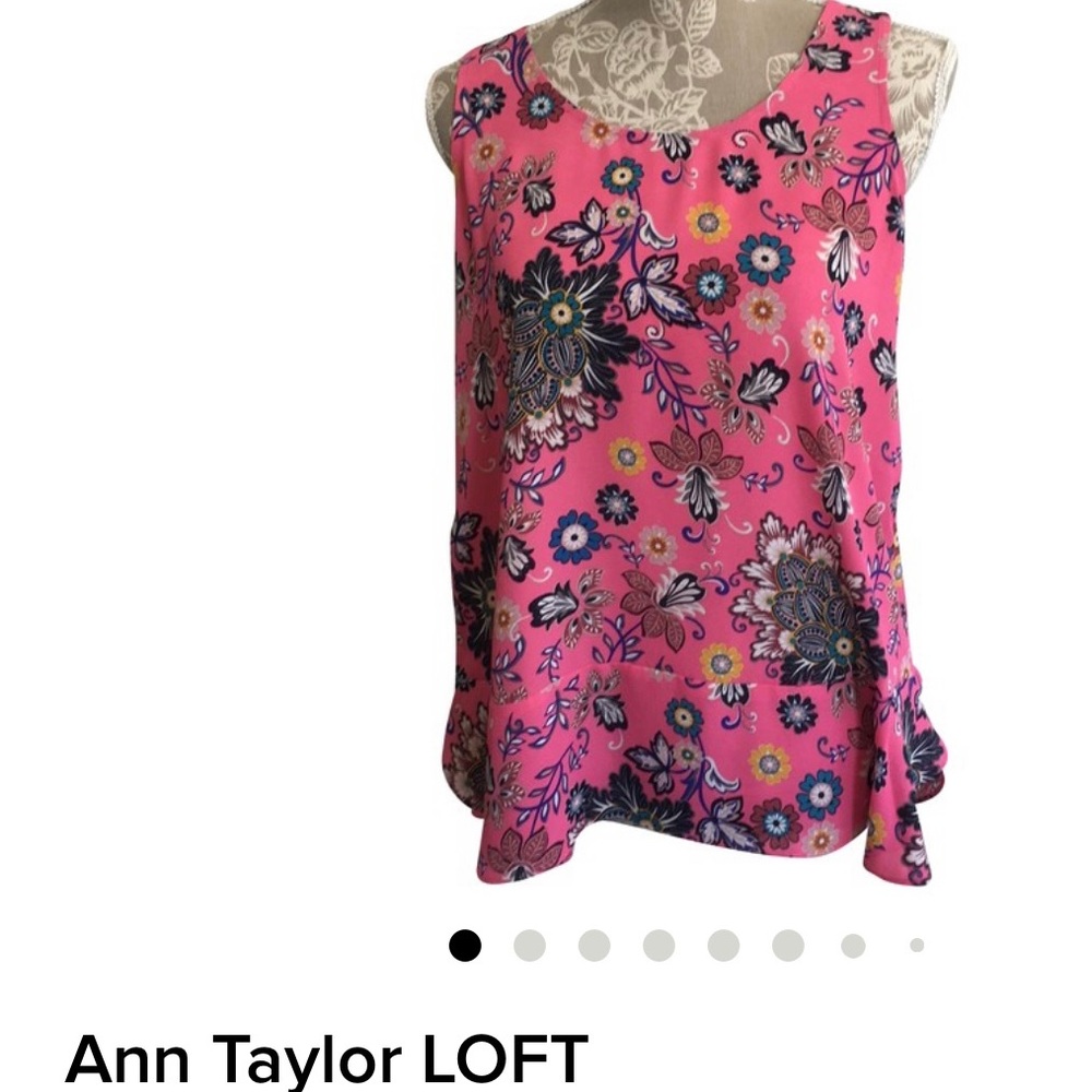 Loft pink floral sleeveless top